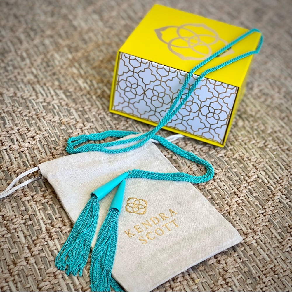 Kendra Scott Matte Aqua Phara Lariat Necklace